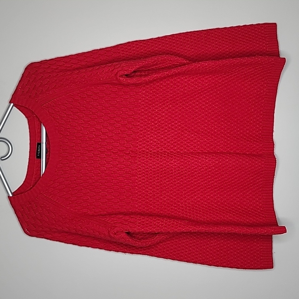 Talbots women's size XL red lambswool blend Cable Knit sweater